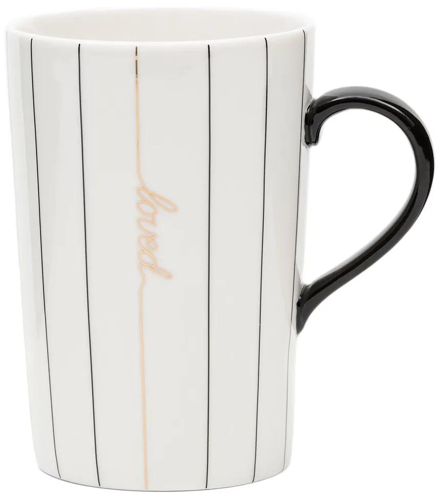 Rivièra Maison - Dots &amp; Stripes Loved Mug - Kleur: wit