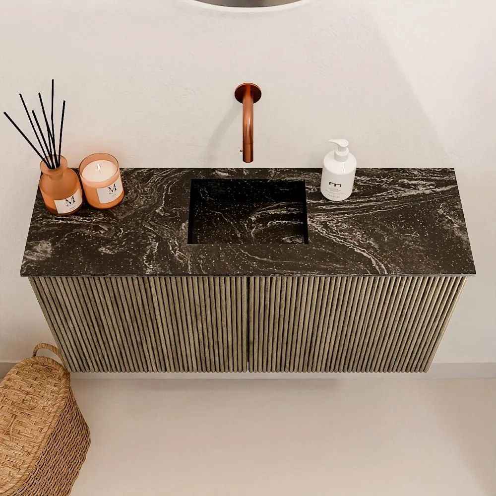 Mondiaz Joya DLux 80cm toiletmeubel dusk met wastafel faye midden zonder kraangat lava