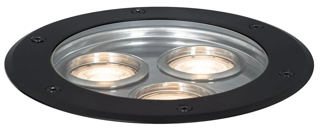 Buitenlamp Moderne grondspot zwart 3-lichts IP65 - Tribus Modern GU10 IP65 Buitenverlichting