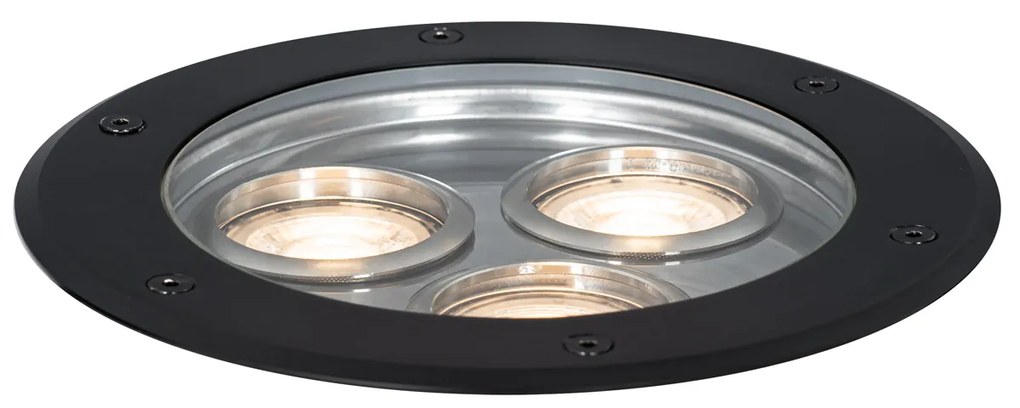 Moderne grondspot zwart 3-lichts IP65 - Tribus