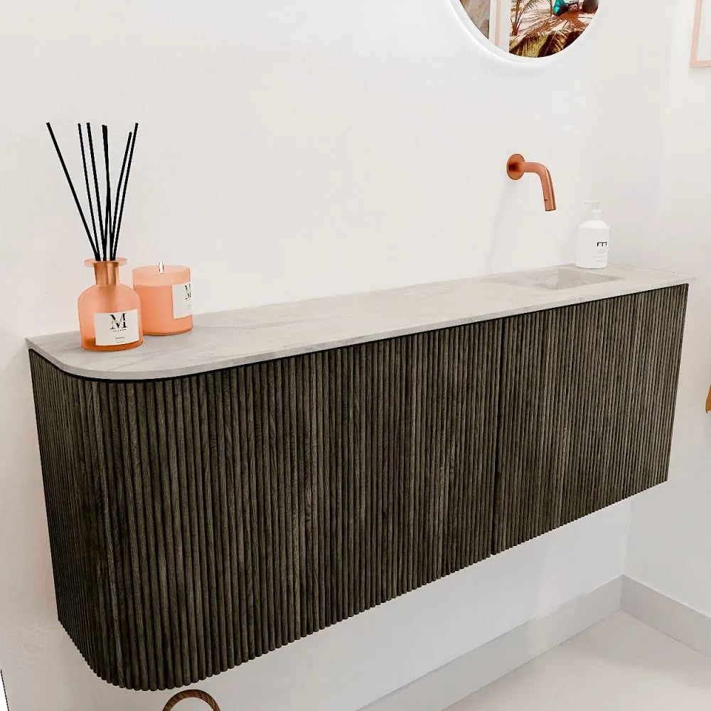 Mondiaz Joya DLux 110cm toiletmeubel ronding links shadow met wastafel faye rechts zonder kraangat ostra