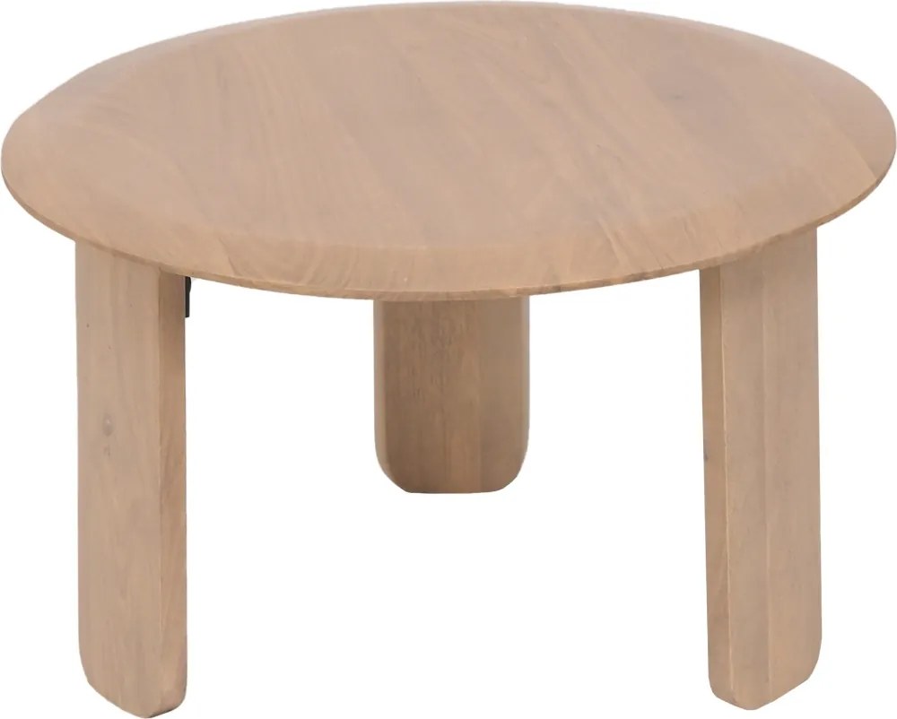 Set Van Twee Ronde Salontafels Naturel - 70 X 70cm.