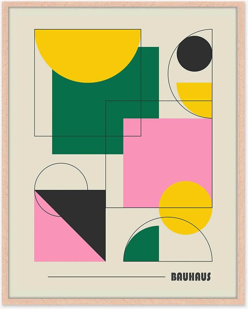 Ingelijste digitale print Abstract Bauhaus