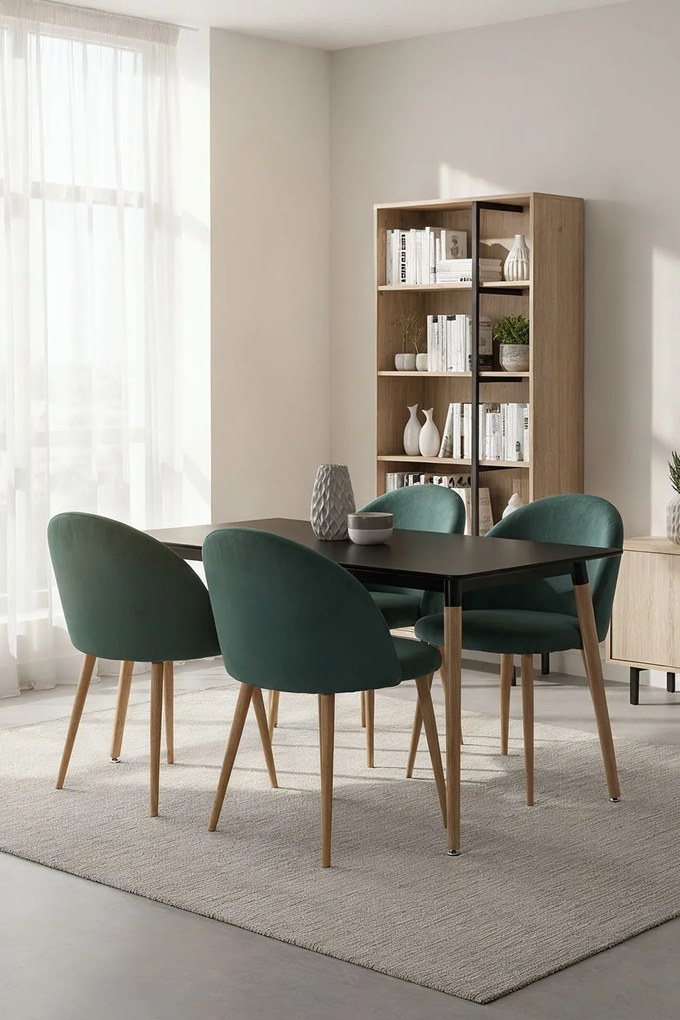 Set 4 fluwelen Vint Stoelen