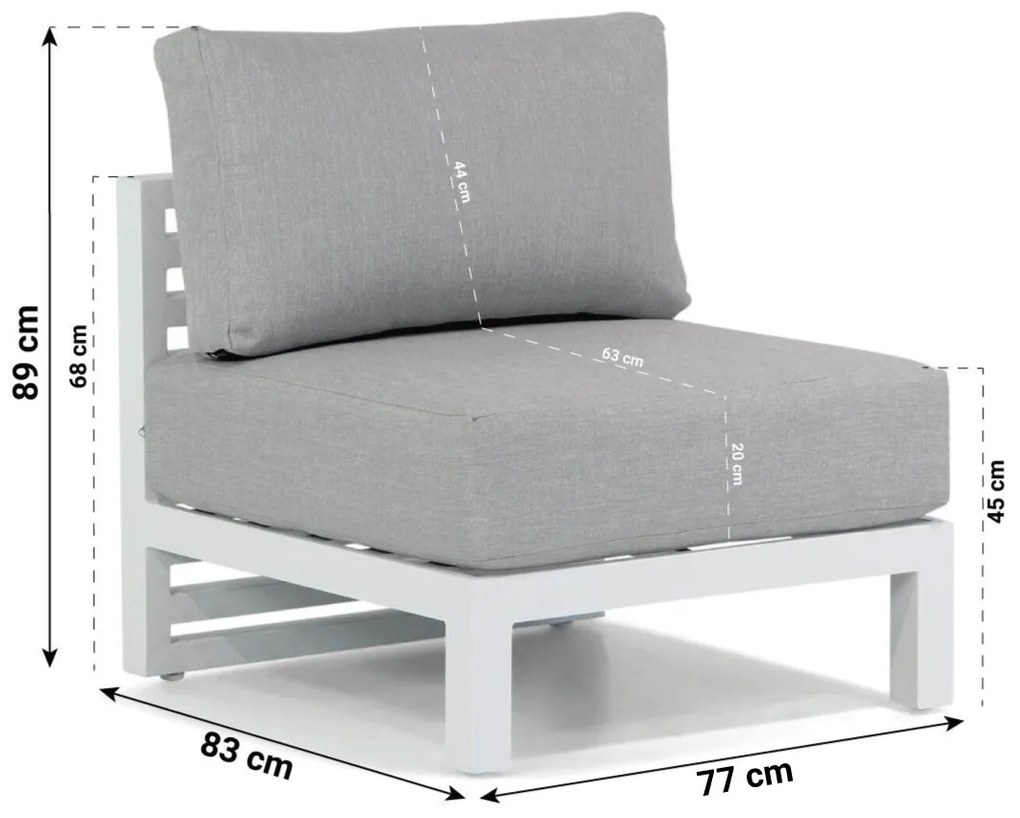 Chaise Loungeset 3 personen Aluminium Wit Santika Furniture Santika Jaya