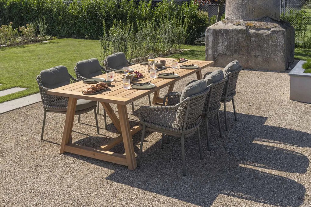 4 Seasons Outdoor Jura dining set olijfgroen met Noah tafel 260 cm * Sale *      taupe weerbestendig