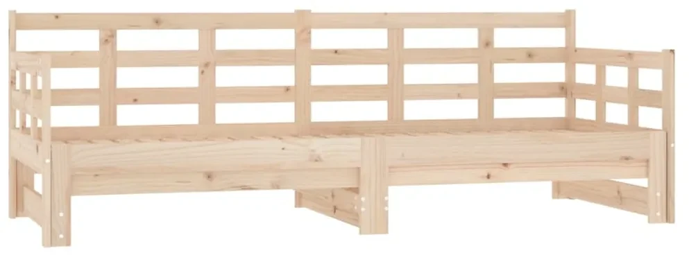 vidaXL Slaapbank uitschuifbaar massief grenenhout 2x(90x190) cm