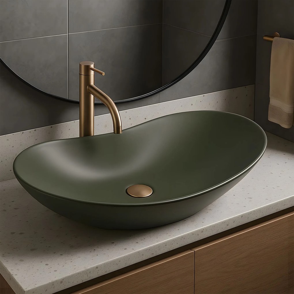 Opzetwastafel Rea Royal Olive Matt
