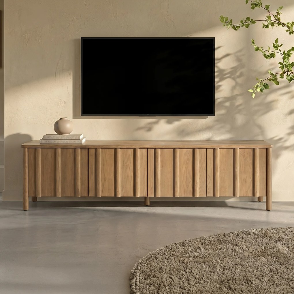 Modern Tv-meubel Eikenhout Bruin 183 Cm - 183x47x50cm.