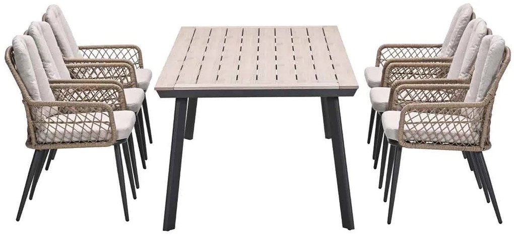 Garden Impressions Kalibo tuinset 7-delig - Penedo tuintafel 230x100 cm
