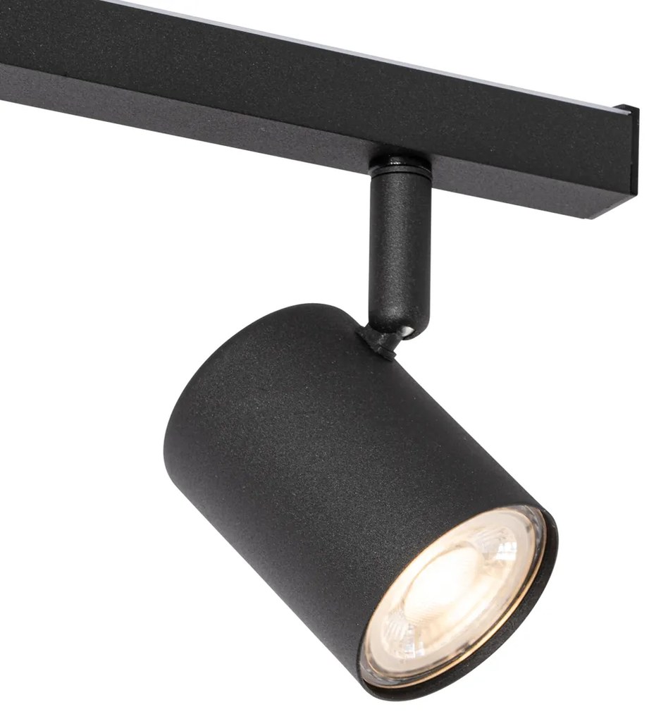 LED PlafondSpot / Opbouwspot / Plafondspot zwart GU10 50mm 3-lichts incl. backlight - Back Up Modern GU10 rond Binnenverlichting Lamp