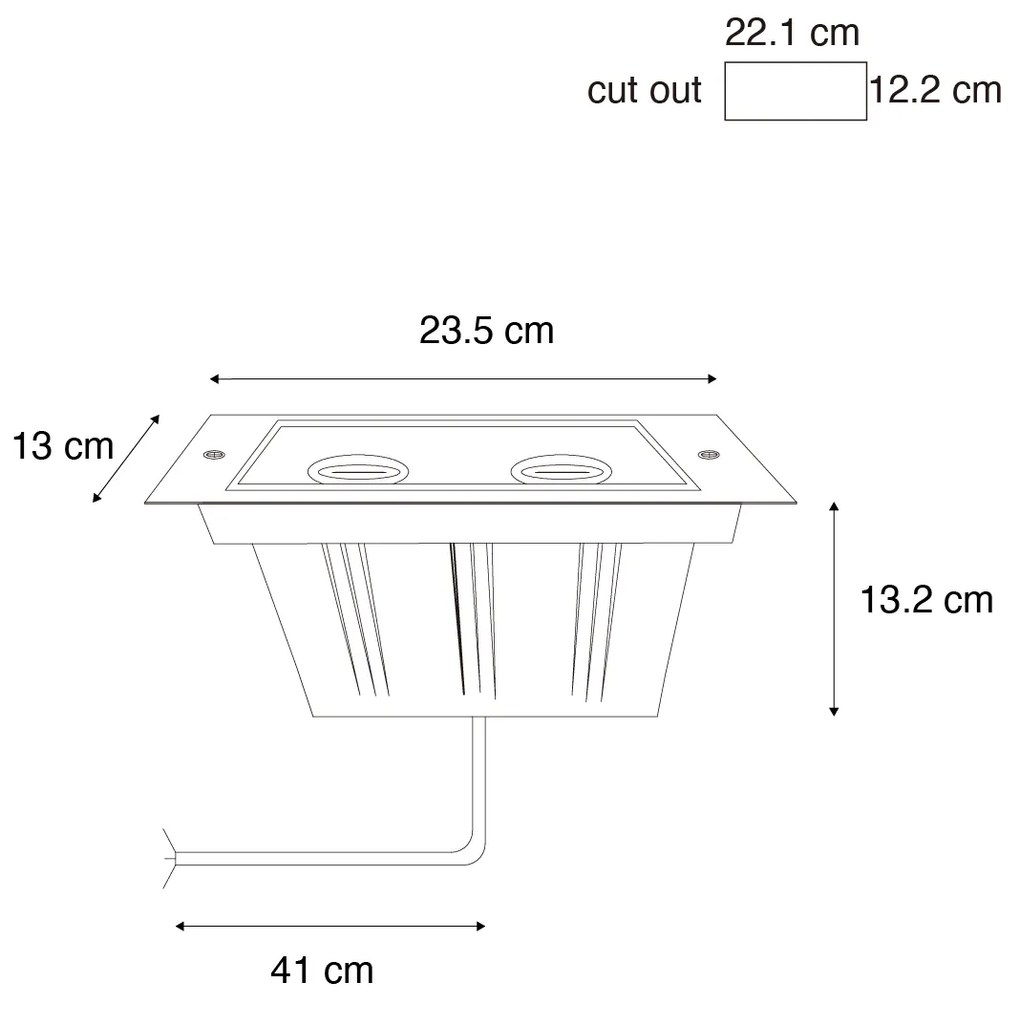 Buitenlamp Smart grondspot staal 2-lichts verstelbaar IP65 incl. 2 GU10 50mm - Oneon Modern GU10 IP65 Buitenverlichting