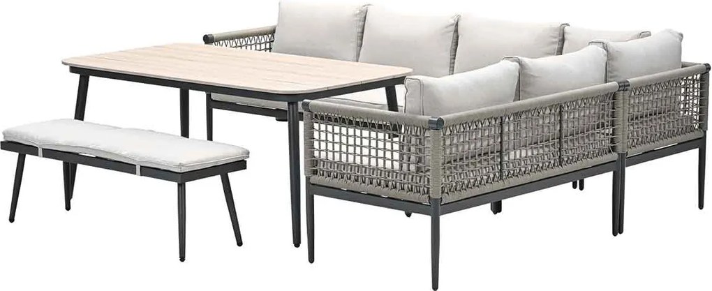 Garden Impressions Burela lounge dining set 6-delig rechts - taupe