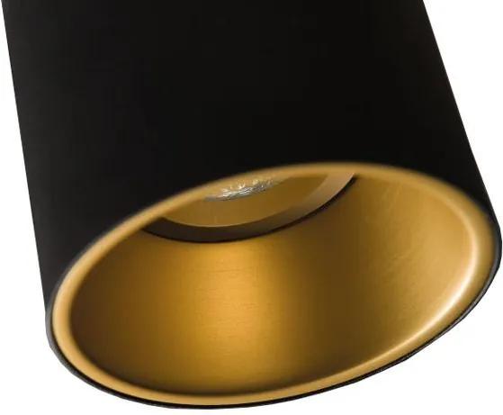 Modular Lotis Tubed plafondlamp zwart goudkleurige binnenkant
