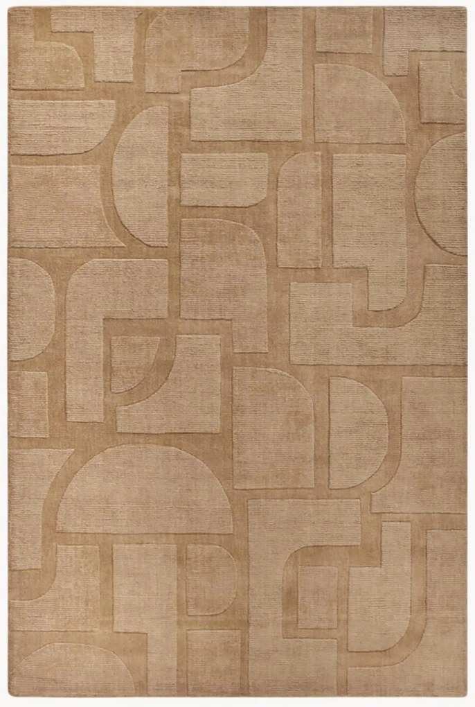 Wollen vloerkleed Alexis met hoog-laag effect