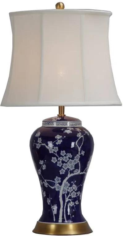 Fine Asianliving Chinese Tafellamp Porselein Blauw Japanse Sakura