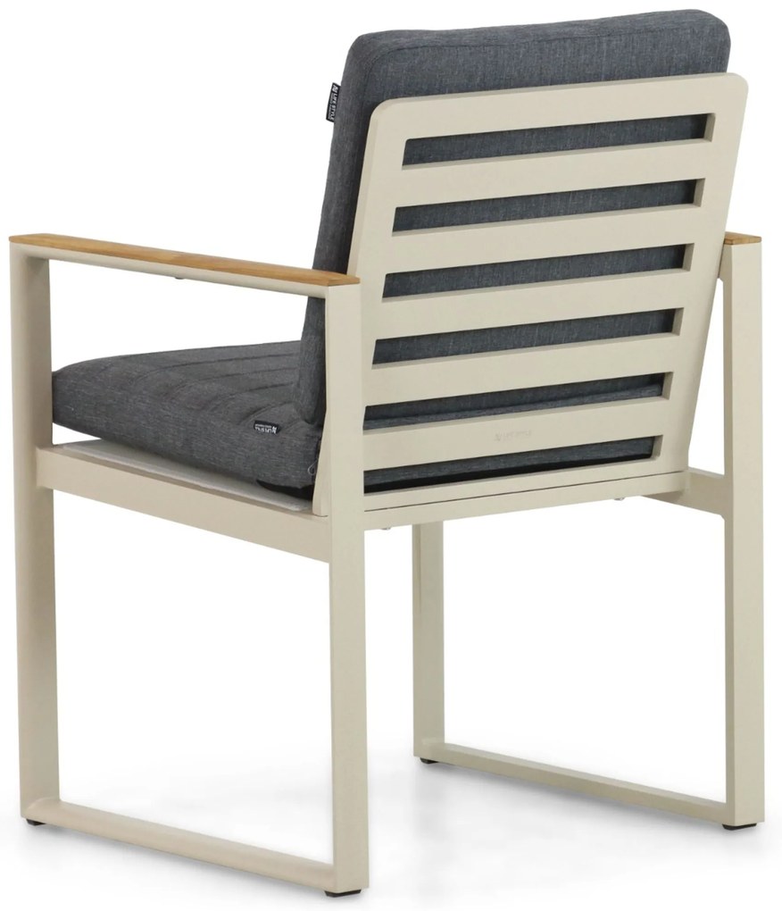 Tuinstoel Aluminium/Teak Taupe-naturel-bruin Lifestyle Garden Furniture Faro