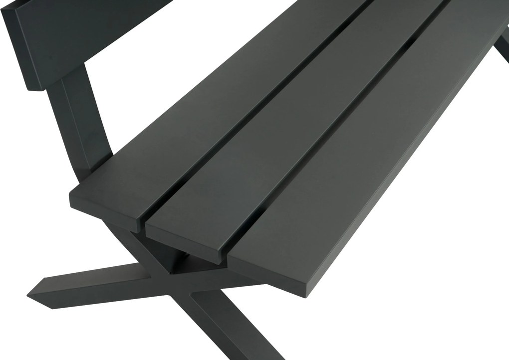 Tuinbank  aluminium 160 cm Aluminium Grijs-antraciet  Presto Crosano