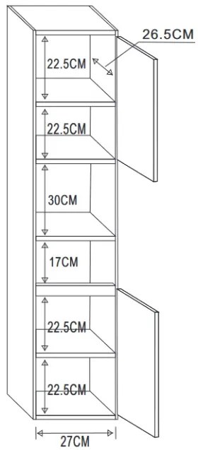 Badstuber Belluno kolomkast 150x30x30cm wit