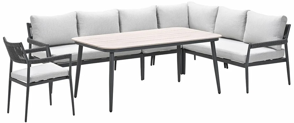 Garden Impressions Tineo lounge dining set 6-delig incl stoel - donker grijs