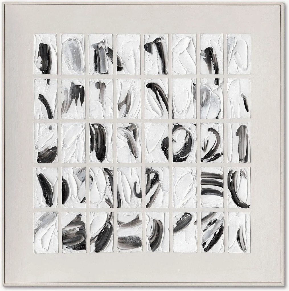 Handbeschilderde canvasdoek Peirce met houten frame