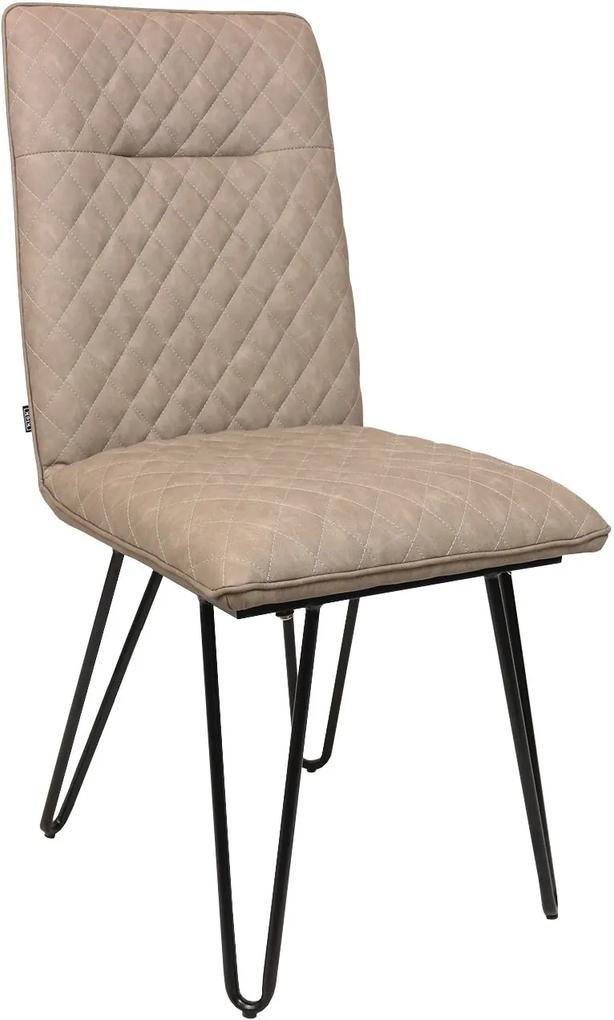 Kick Collection | Eetkamerstoel Stitch breedte 48 cm x hoogte 85 cm x diepte 56 cm beige eetkamerstoelen metaal, pu leder meubels stoelen & fauteuils