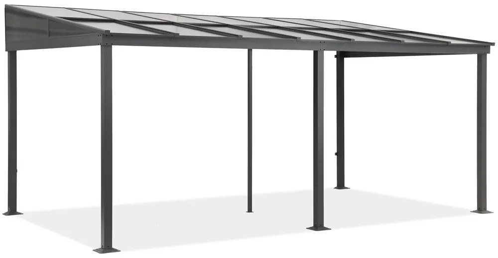 Terrasoverkappingen van aluminium 4 x 6 m Tarragona met horrengaas Garden Point antraciet
