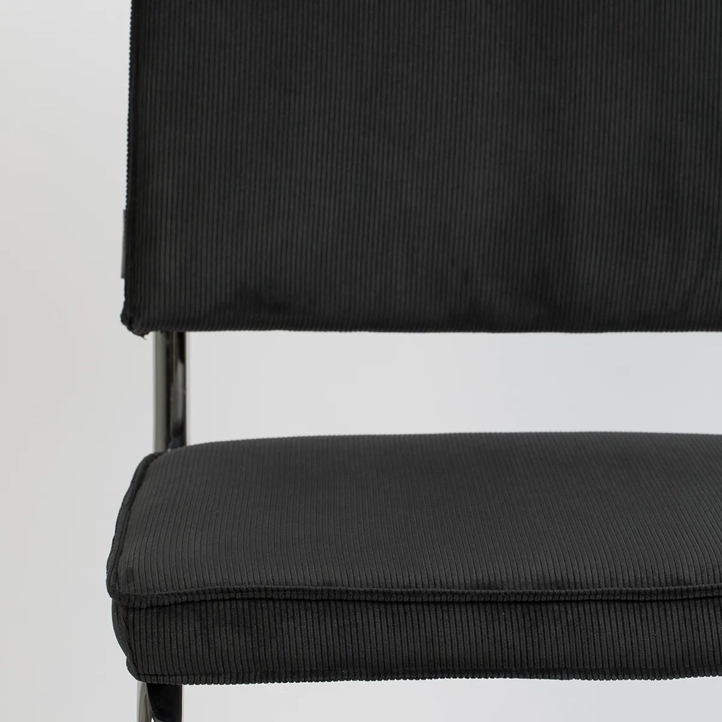 Zuiver Ridge Rib Eetkamerstoel Ribstof Zwart