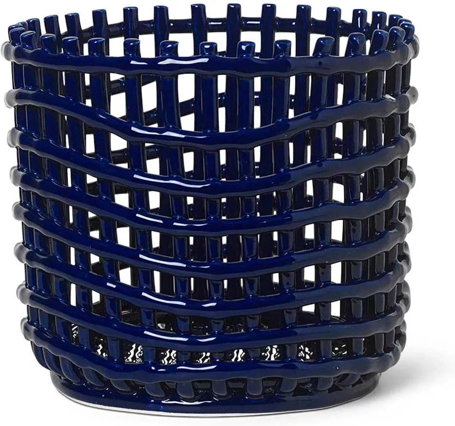 Ferm Living Ceramic basket opbergmand large Blauw