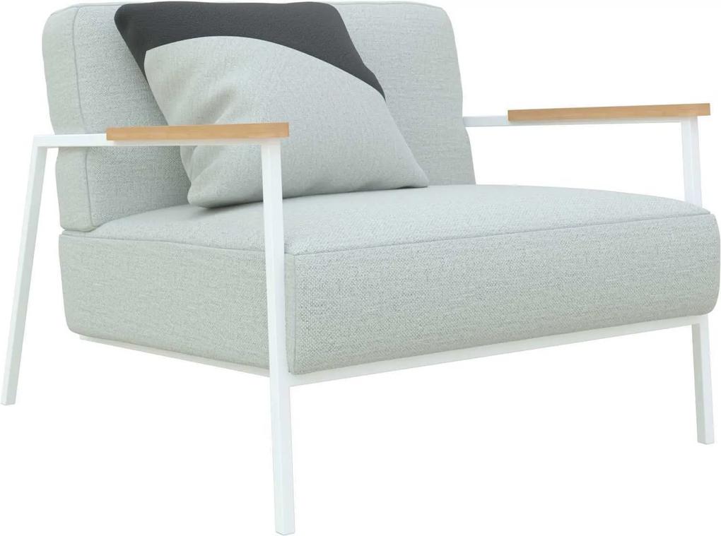 Studio HENK Co fauteuil met wit frame Halling 65 - 110 armleuning hout