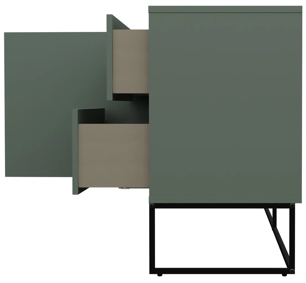 Tenzo Lipp Dressoir Met Deuren En Lades Groen - 176x43x76cm.