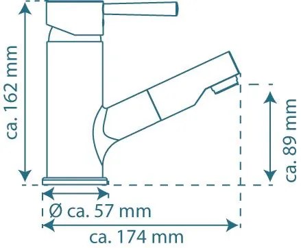 Schutte CORNWALL ééngreepsmengkraan wastafel met uittrekbare mousseur, chroom