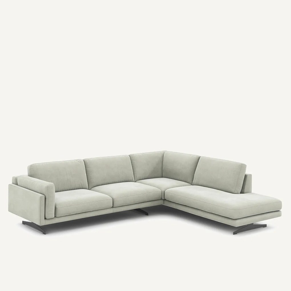 Hoekbank van stonewashed fluweel, CÉSAR