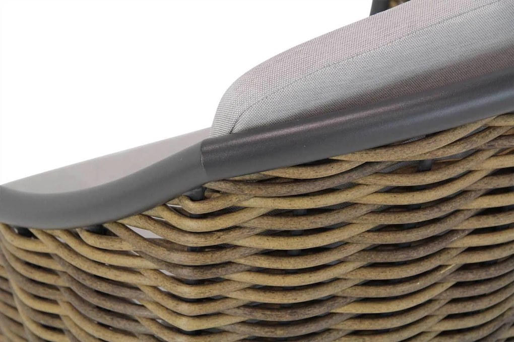 Tuinstoel Aluminium/wicker Grijs-antraciet Coco Olivine