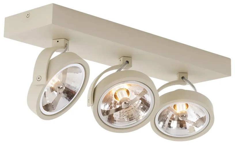 Moderne plafondSpot / Opbouwspot / Plafondspot beige G9 rond draai- en kantelbaar 3-lichts - Go Modern G9 Binnenverlichting Lamp