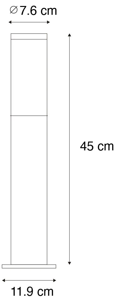 Moderne buitenlamp paal zwart 45 cm IP44 - Rox
