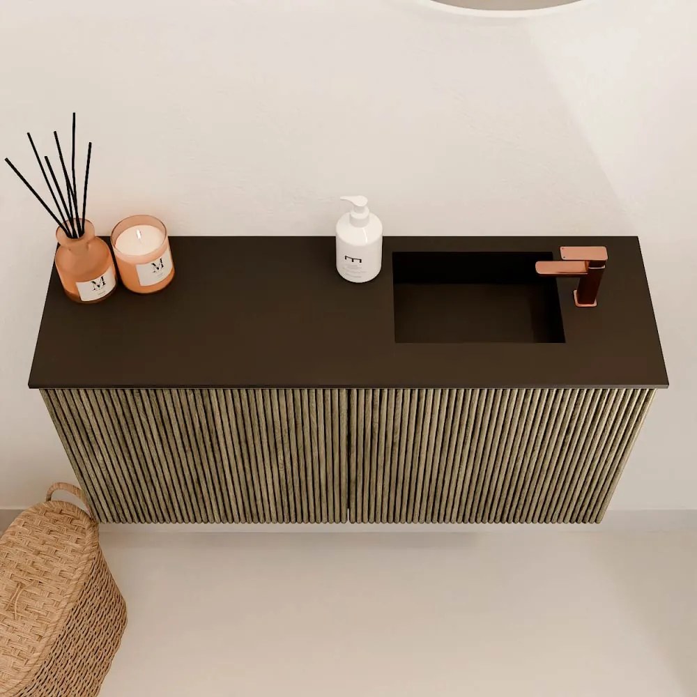 Mondiaz Joya 80cm toiletmeubel dusk met wastafel faye rechts 1 kraangat urban
