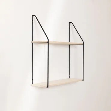 Wandrek ↔︎ 65 Cm Van Hout En Staal Arison 2 Planken Plank - Sklum