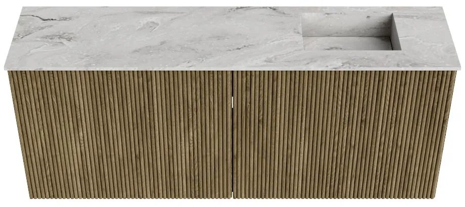 Mondiaz Joya DLux 100cm toiletmeubel dusk met wastafel faye rechts zonder kraangat glace
