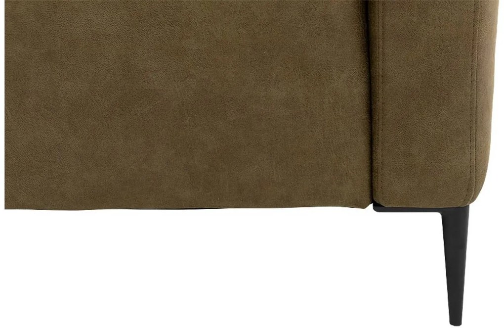 Goossens  Key West groen, micro leer, 3-zits, modern design met ligelement links