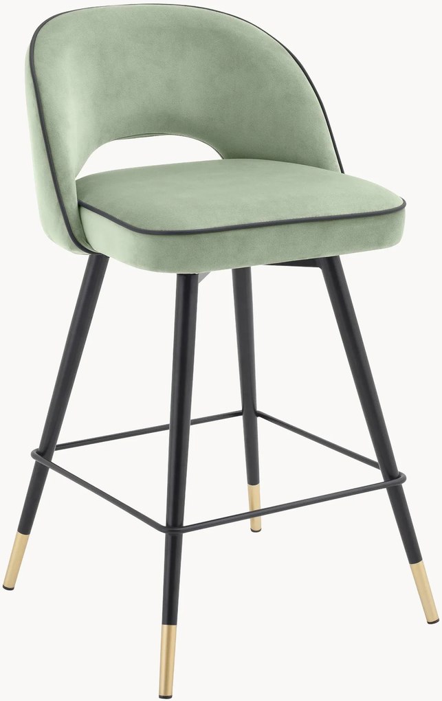 Fluwelen barstoelen Cliff, 2-delig