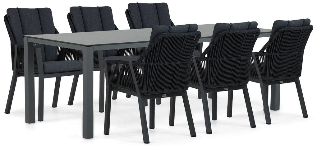 Tuinset 6 personen 220 cm Aluminium/rope Grijs Lifestyle Garden Furniture Verona/Mateo