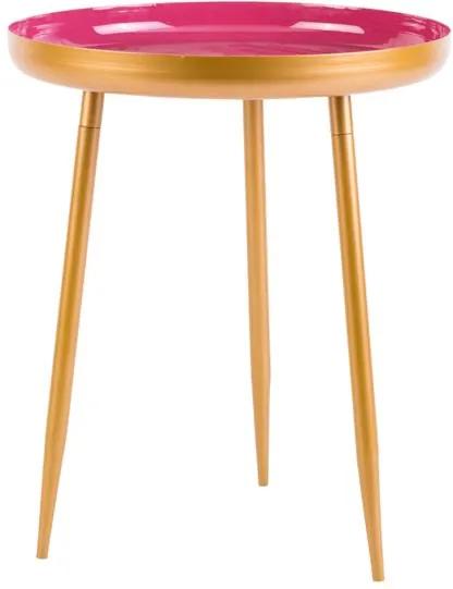 IRENA Bijzettafel goud, roze H 49 cm; Ø 41 cm