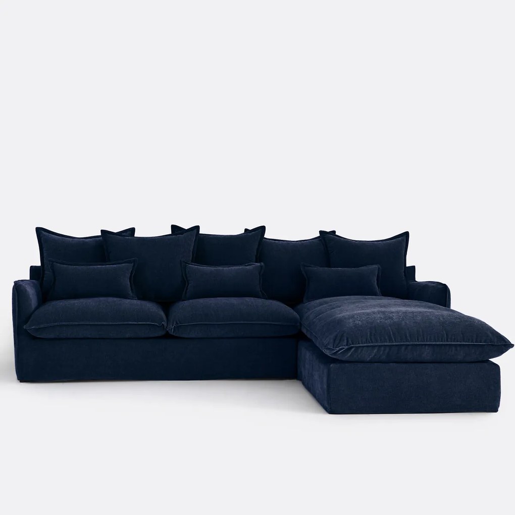 Hoekbank rechts, met afneembare hoes, 4-zits, in gemêleerd polyester, ODNA