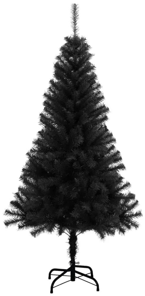 vidaXL Kunstkerstboom met standaard 120 cm PVC zwart