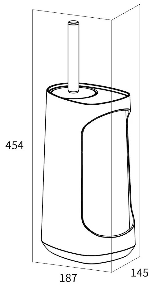 Tiger Tess toiletborstelhouder met opbergfunctie vrijstaand en Swoop borstel flexibel zwart/antraciet