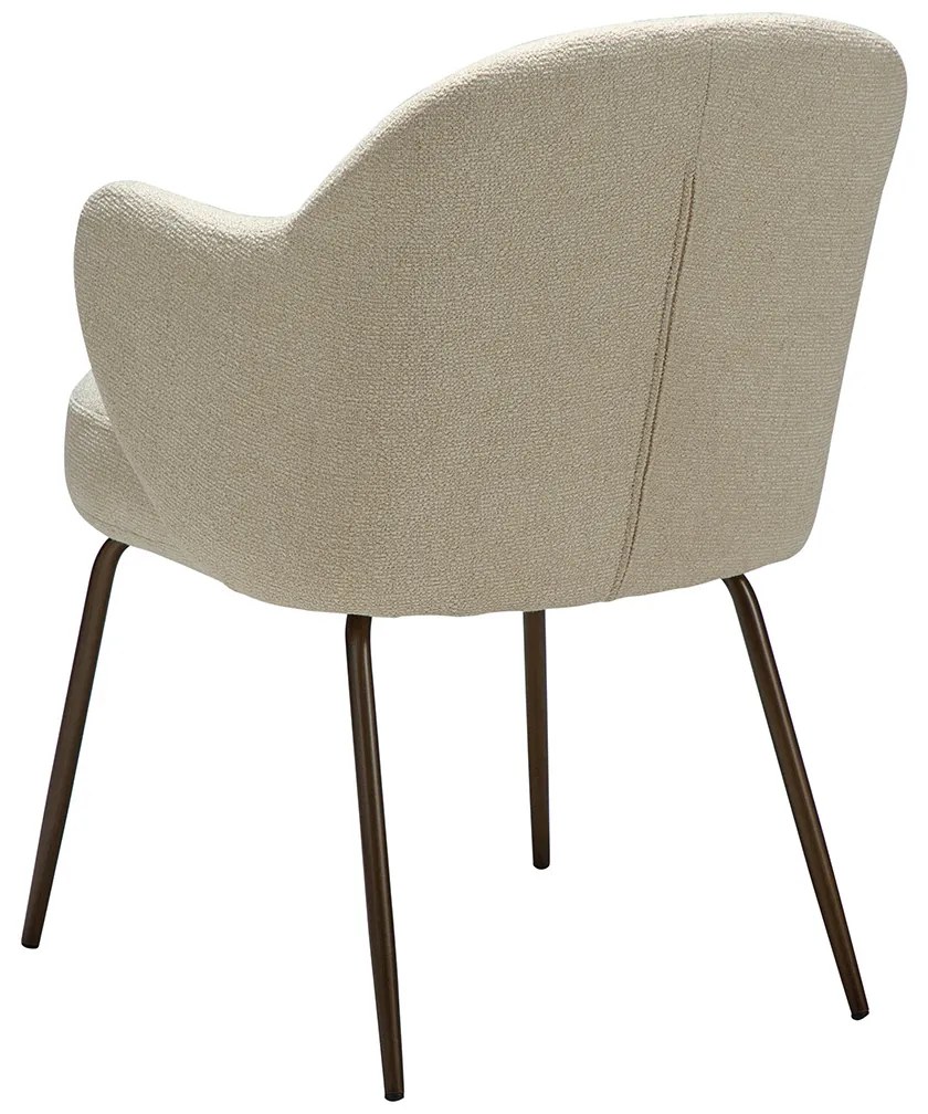 Dan-Form Bae Luxe Eetkamerstoel Met Armleuningen Almond Shimmer Boucle