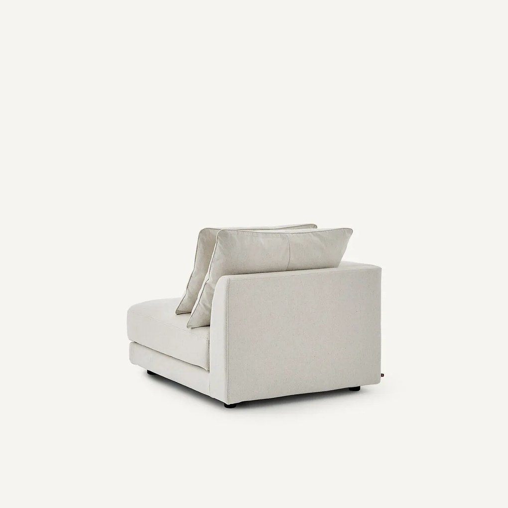 Halve bank links, modulair, van gemêleerd canvas, TIBERIO