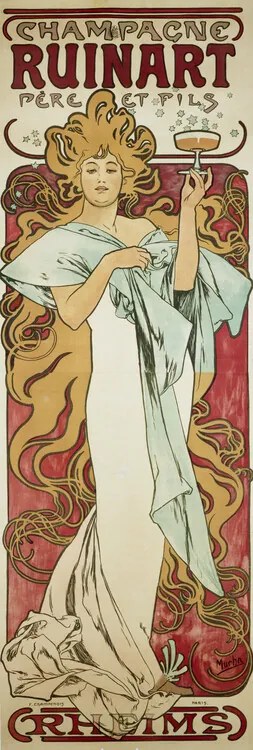 Kunstreproductie Champagne Ruinart (1896), Alfons Mucha