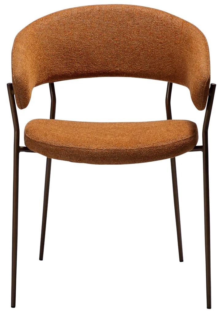 Dan-Form Reboot Eetkamerstoel Met Ronde Rug Boucle Pumpkin Spice Oranje